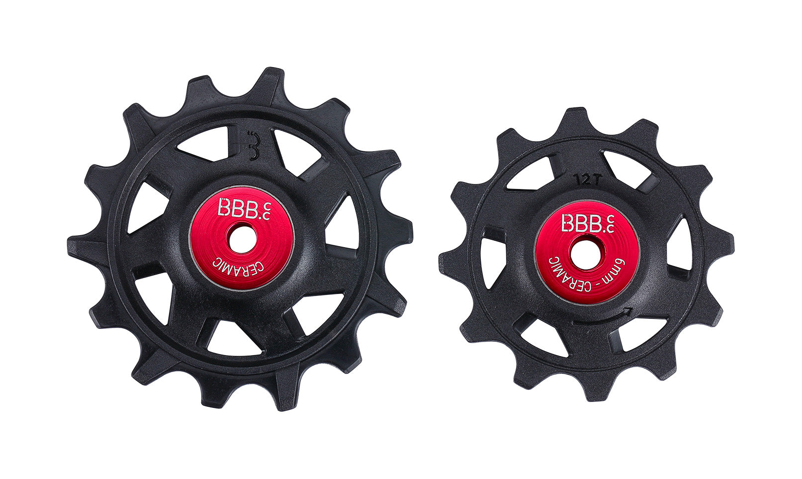 BBB Cycling Ceramic Derailleur Rear Jockey Wheel Pulleys | 12-speed | SRAM MTB System Compatible | RollerBoys Ceramic 12T-14T BDP-17