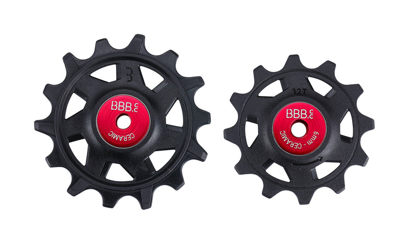 BBB Cycling Ceramic Derailleur Rear Jockey Wheel Pulleys | 12-speed | SRAM MTB System Compatible | RollerBoys Ceramic 12T-14T BDP-17