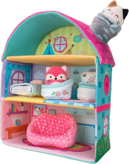 Squishville by Squishmallows SQM0049 Fifi’s Cottage Townhouse, Two 2 Mini-Squishmallow and 4 Furniture Accessories, Irresistibly Soft Plush Toys, 3 Floors to Explore