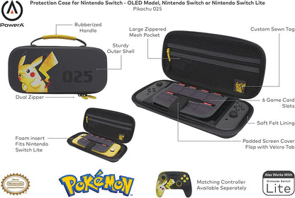 PowerA Protection Case for Nintendo Switch - OLED Model, Nintendo Switch or Nintendo Switch Lite - Pikachu 025