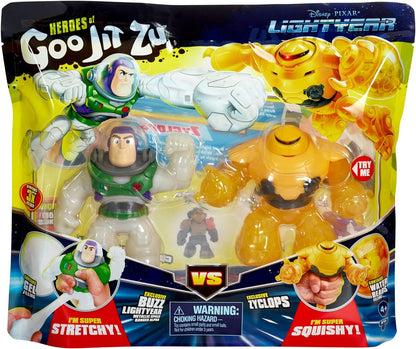 Heroes of Goo Jit Zu Disney Pixar Lightyear - Lightyear Versus Pack - Buzz vs Zyclops, Squishy, Stretchy, gooey Hero
