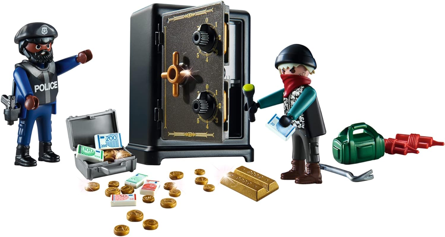 Playmobil 70908 City Action Starter Pack Police Bank Robbery, Suitable Playset for Children Ages 4+