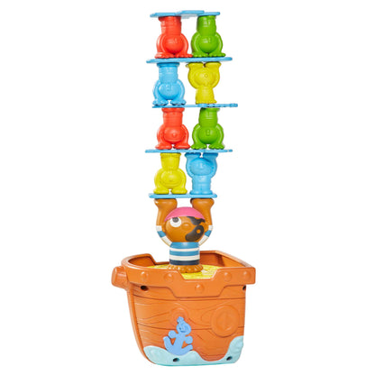 TOMY Pile Up Pirates Stacking Game, Children's Action Board Game, Family & Preschool Kids Game, Action Game for Children 5, 6, 7 & 8 Year Old Boys & GIrls & Adults
