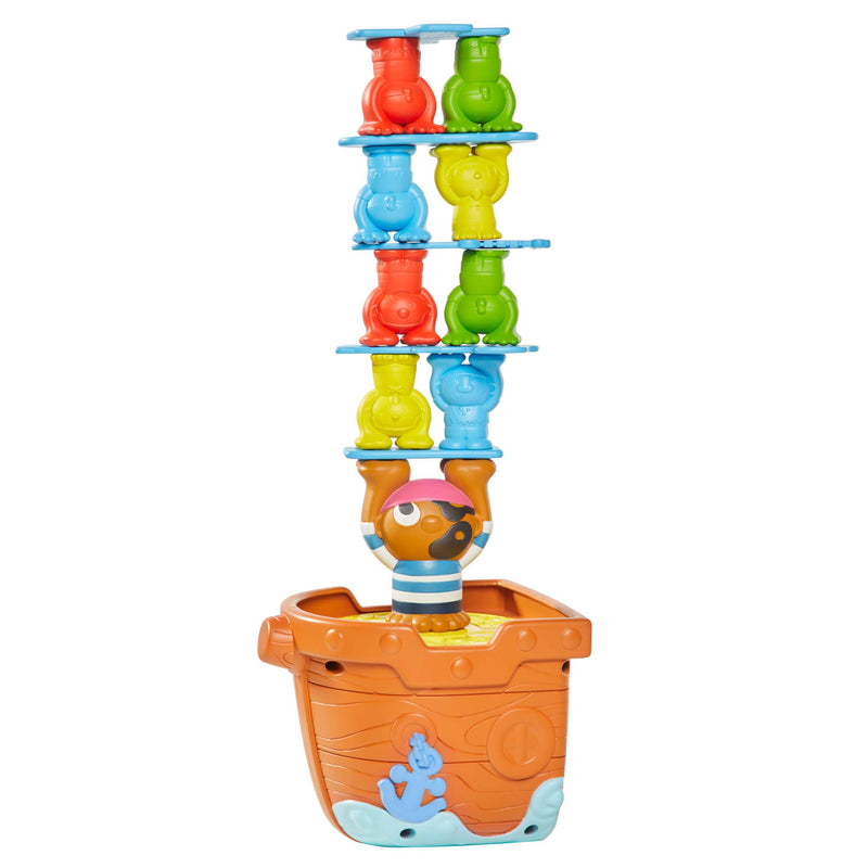 TOMY Pile Up Pirates Stacking Game, Children's Action Board Game, Family & Preschool Kids Game, Action Game for Children 5, 6, 7 & 8 Year Old Boys & GIrls & Adults