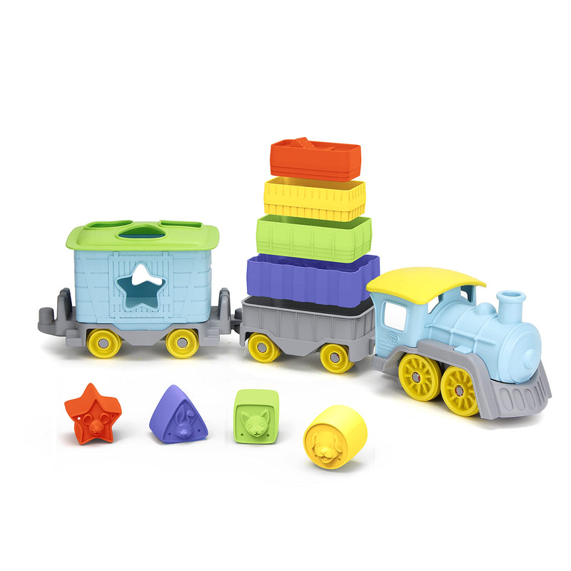 Green Toys Stack & Sort Train, Stacking Toys, Shape Sorter, Eco Toy, Toddler Toys, Kids' Play Vehicles, Train Toys, Toy Train, Shape Sorting Toys