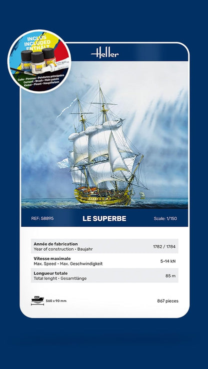 HELLER JOUSTRA Model Boat: Starter Kit: The Superb