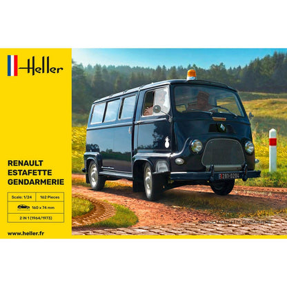 Heller HEL80742 1:24-Renault Estafette Gendarmerie Scale Model kit, Grey