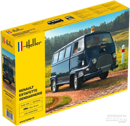 Heller HEL80742 1:24-Renault Estafette Gendarmerie Scale Model kit, Grey