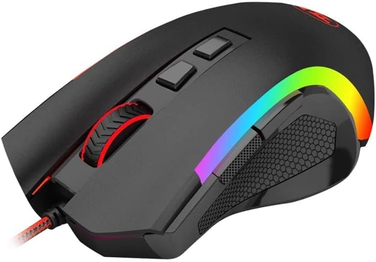 Redragon M607 GRIFFIN Gaming Mouse, Pixart PMW3212 7200 DPI Optical Sensor, RGB Customizable Lighting, 7 Programmable Buttons, Integrated Memory, Switches 10 Million Clicks