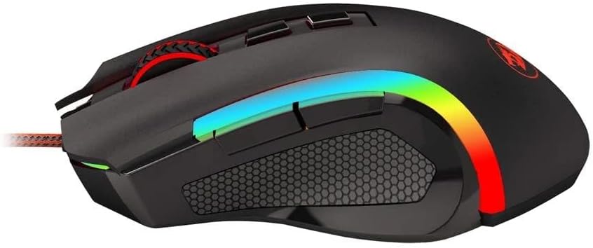 Redragon M607 GRIFFIN Gaming Mouse, Pixart PMW3212 7200 DPI Optical Sensor, RGB Customizable Lighting, 7 Programmable Buttons, Integrated Memory, Switches 10 Million Clicks