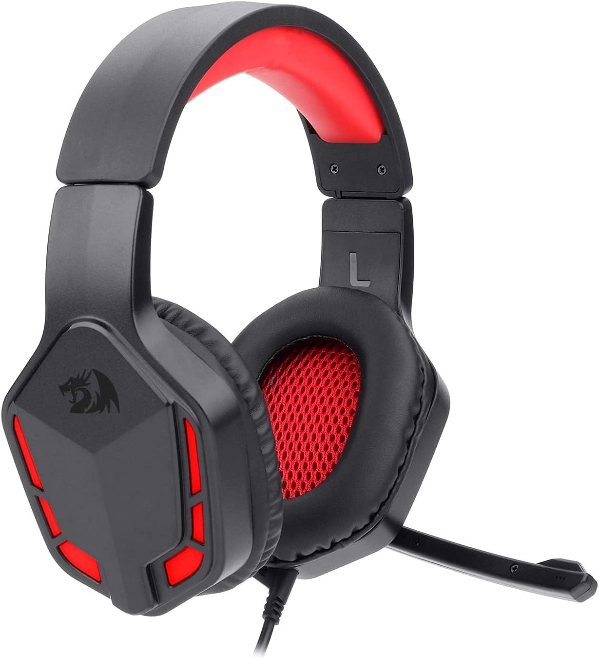 Redragon Themis (H220) Gaming Headset with Built-in Mic, Volume Control, Mute Mic and Backlight Red
