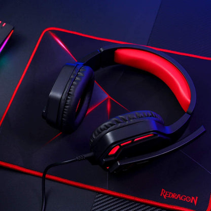 Redragon Themis (H220) Gaming Headset with Built-in Mic, Volume Control, Mute Mic and Backlight Red