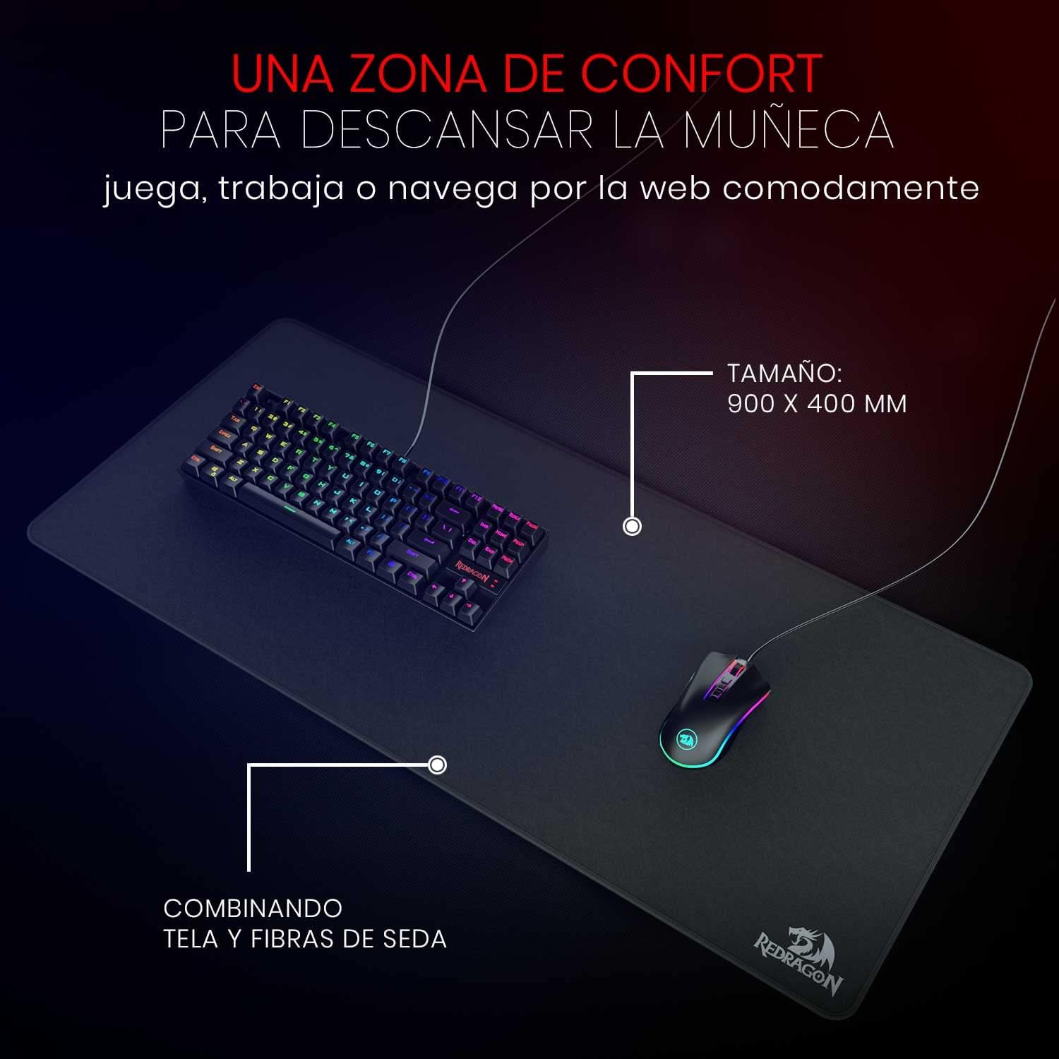 Redragon P032 Flick XL Mousepad Mouse Pad with Stitched Edges Waterproof for Work, Game, Office, Home