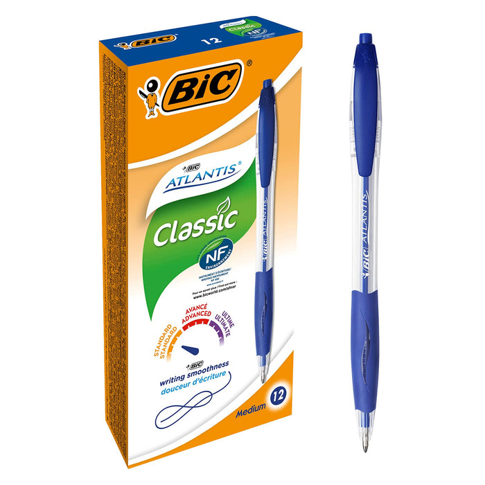 BIC Atlantis Clic Ball Pen 1.0mm Box of 12