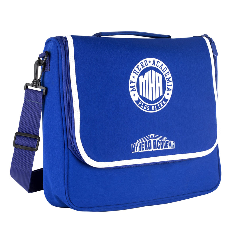 Konix My Hero Academia Messenger Bag Bolsa de Mensajero para Nintendo Switch, Switch Lite y Switch OLED - Azul y Blanco