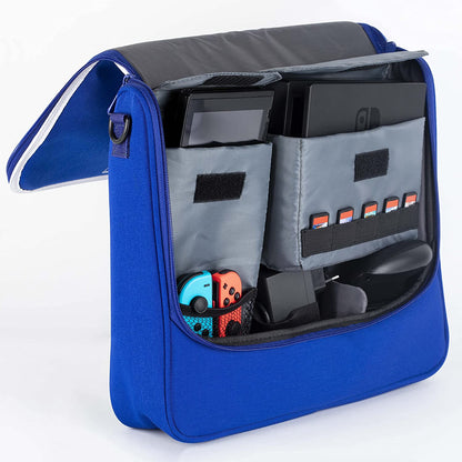 Konix My Hero Academia Messenger Bag Bolsa de Mensajero para Nintendo Switch, Switch Lite y Switch OLED - Azul y Blanco