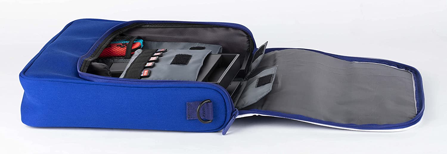 Konix My Hero Academia Messenger Bag Bolsa de Mensajero para Nintendo Switch, Switch Lite y Switch OLED - Azul y Blanco