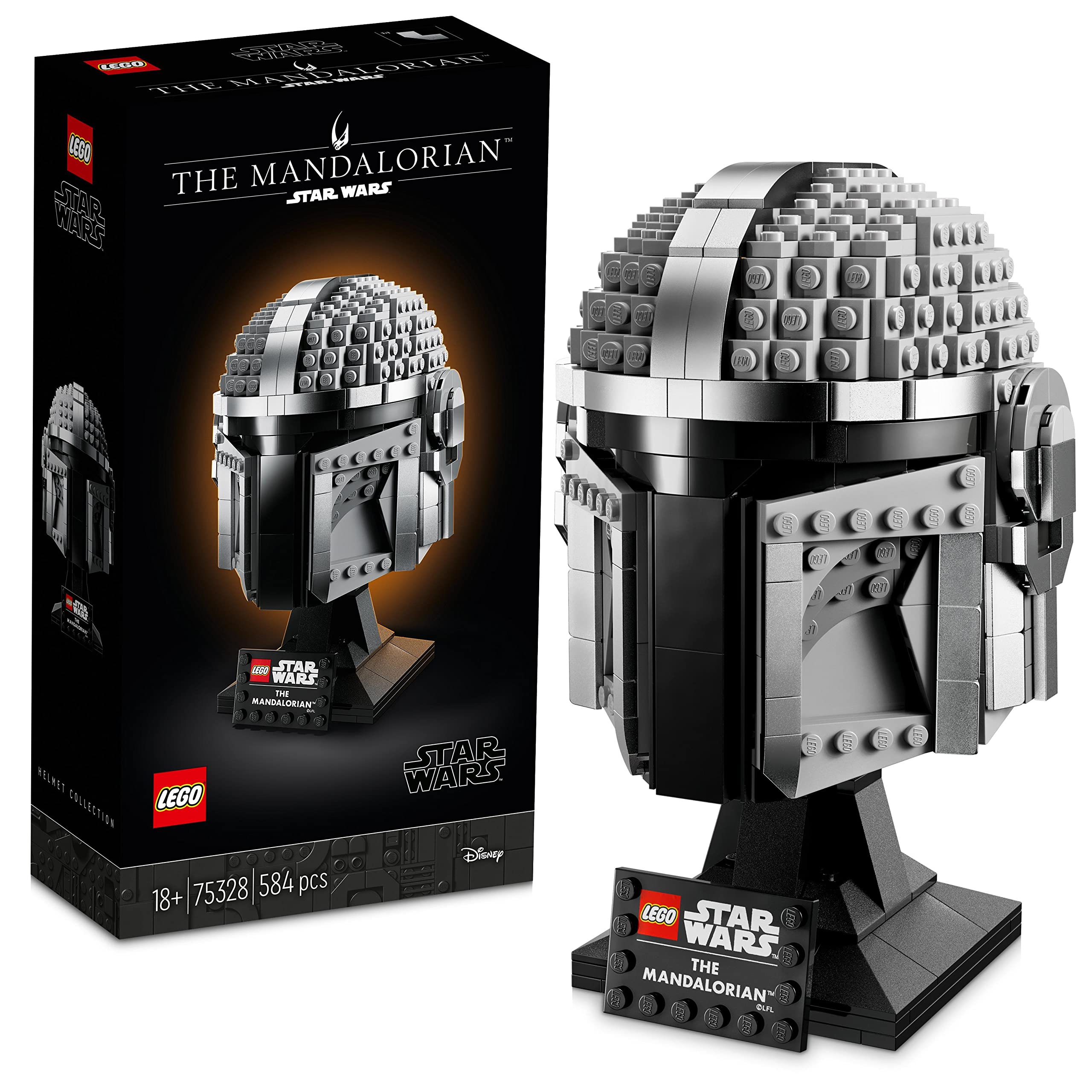 LEGO 75328 Star Wars The Mandalorian Helmet Buildable Model Kit, Display Collectible Decoration Set
