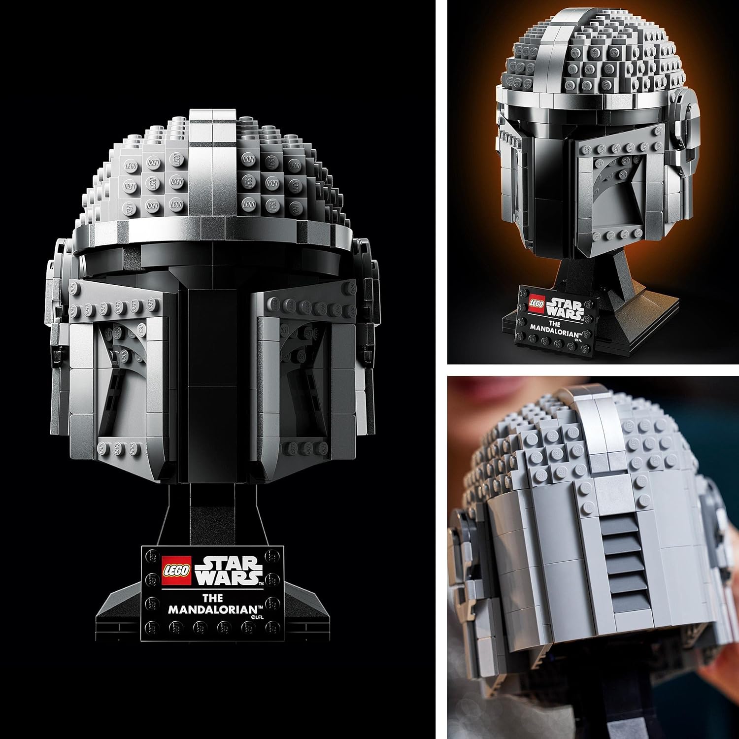 LEGO 75328 Star Wars The Mandalorian Helmet Buildable Model Kit, Display Collectible Decoration Set