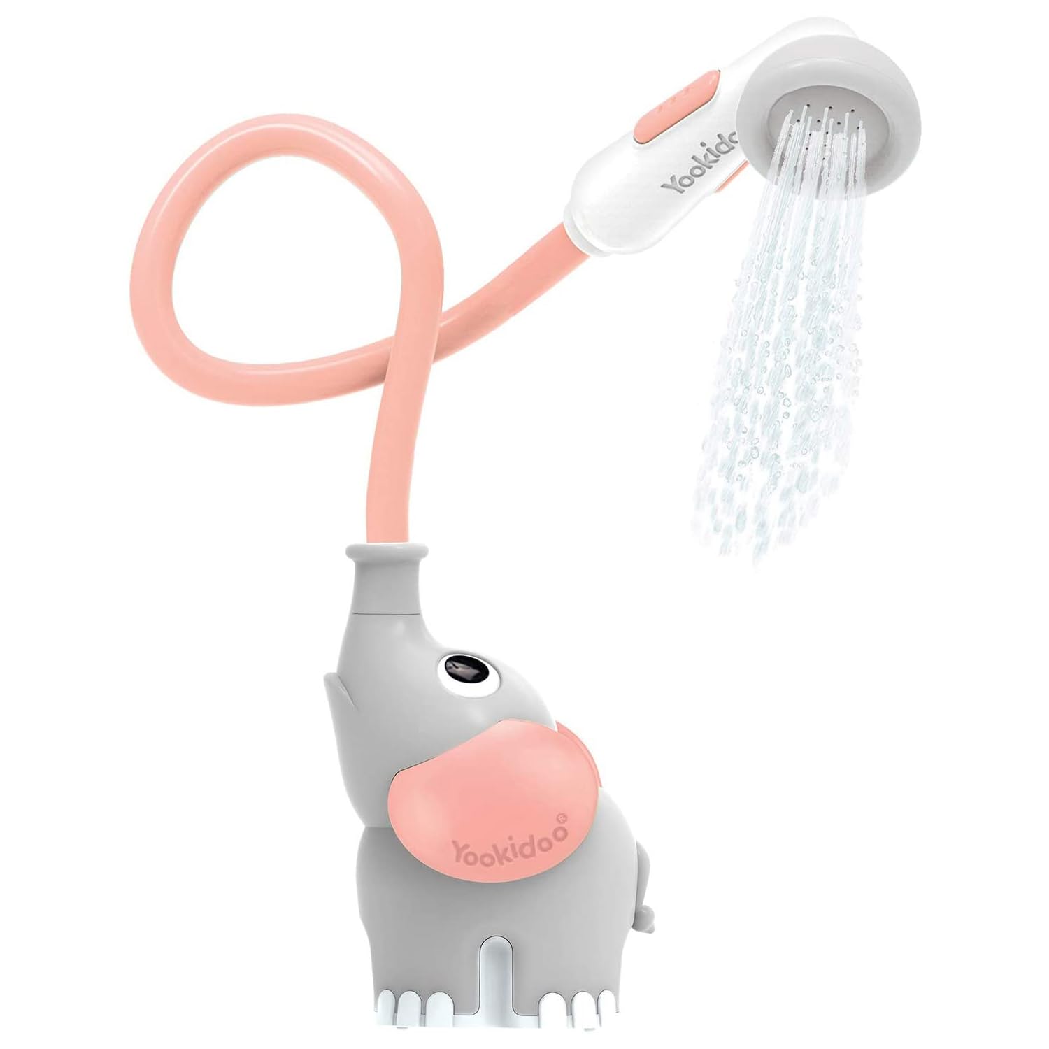 Yookidoo - Pink Elephant Bath Shower - Baby Bath Toy - Bath and Shower Game - Awakening of the Senses - Hose Sprinkler Baby Bath Toy - Baby Gift from 0 to 2 Years Old