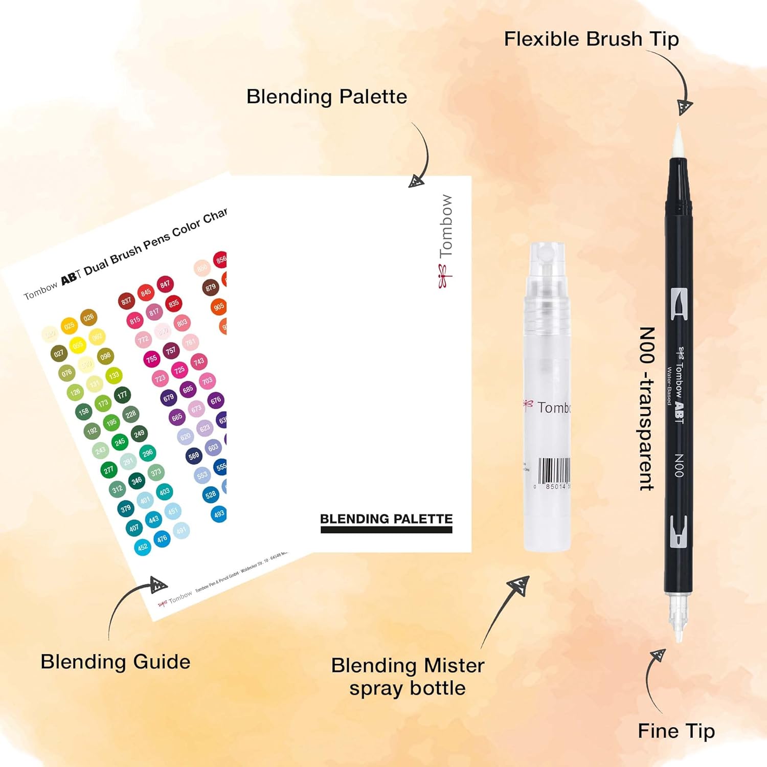 Tombow 56180 4-in-1 Blending Kit for Water Based Brush Pen