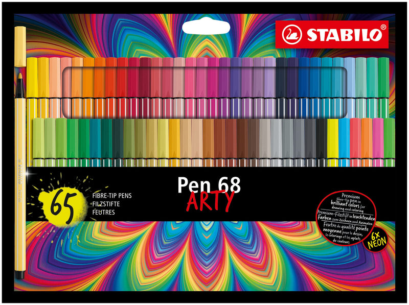 Rotulador premium STABILO Pen 68 - Estuche ARTY con 65 colores