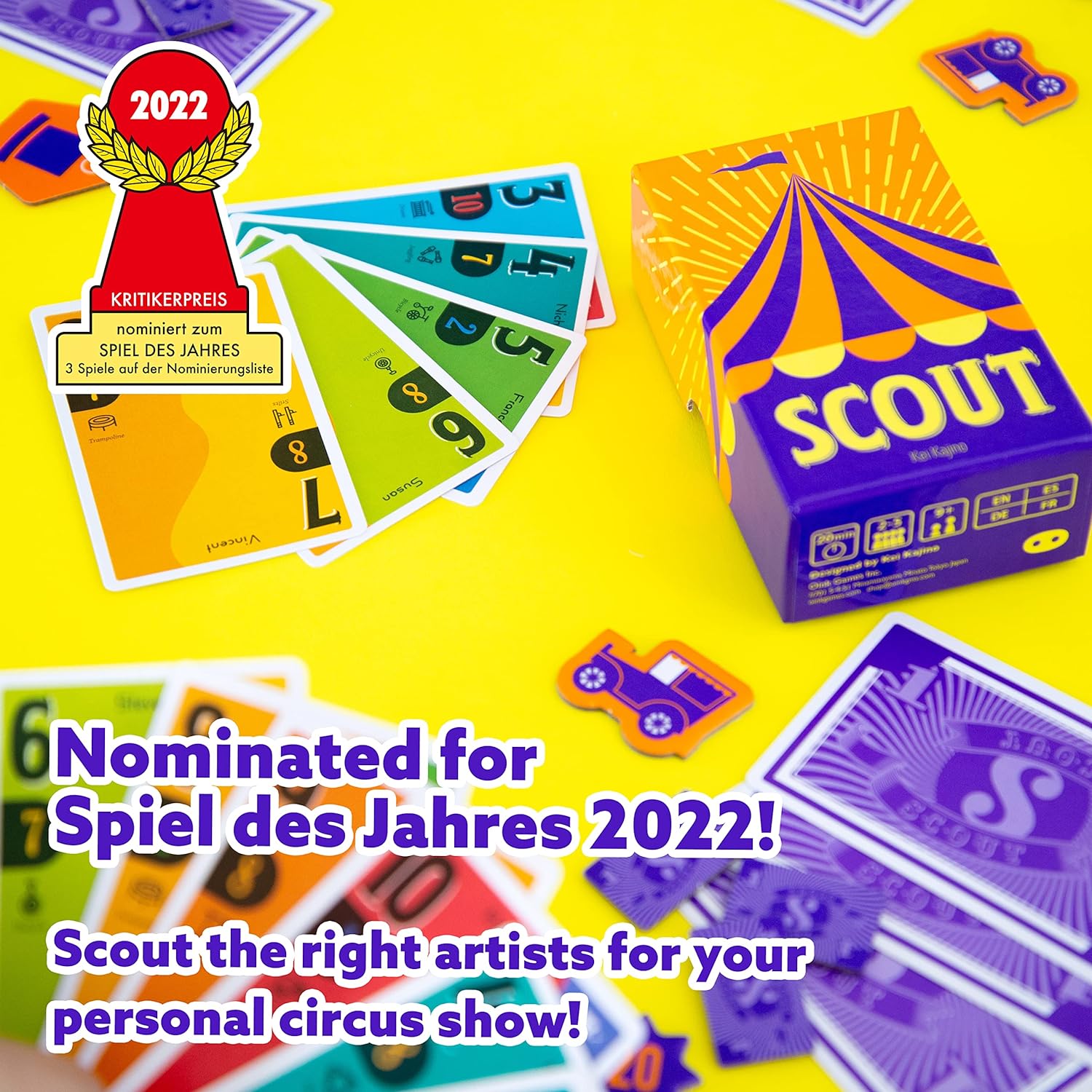 Oink Games "Scout Card Game For 2-5 Players • Funny Circus Family Board Games • *Nominated For Game Of The Year* • Best Family Games