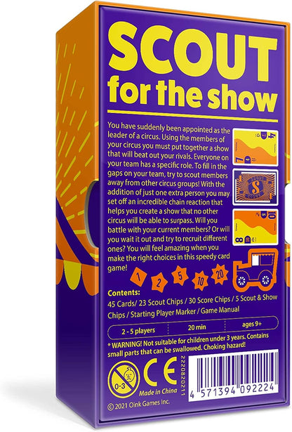 Oink Games "Scout Card Game For 2-5 Players • Funny Circus Family Board Games • *Nominated For Game Of The Year* • Best Family Games