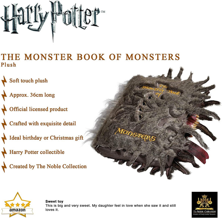 The Noble Collection The Monster Book Of Monsters Plush Officially Licensed 14in (36cm) Harry Potter Toy Dolls Large Monster Book Plush - For Kids & Adults