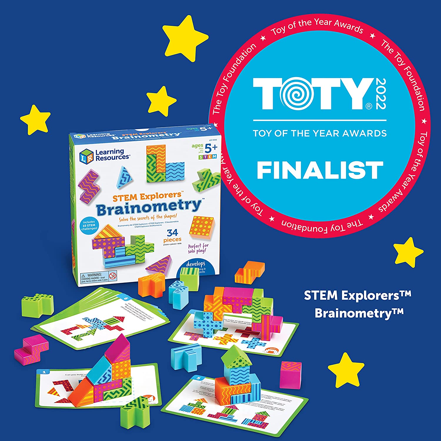 Learning Resources Brainometry, Juego de Lógica y Formas para Niños de 5 Años+, Puzzle Educativo Stem, Desarrolla Pensamiento Crítico y Habilidades Espaciales
