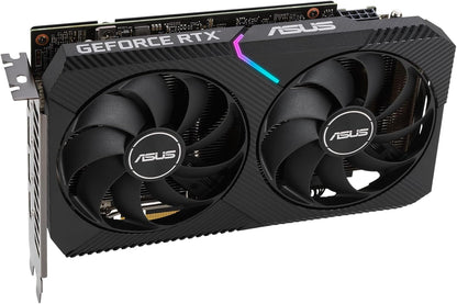 ASUS Dual NVIDIA GeForce RTX 3060 V2 OC Edition 12GB GDDR6 Gaming Graphics Card, PCIe 4.0, 12GB GDDR6 memory, HDMI 2.1, DisplayPort 1.4a, 2-slot design, Axial-tech fan design, 0dB technology, and more