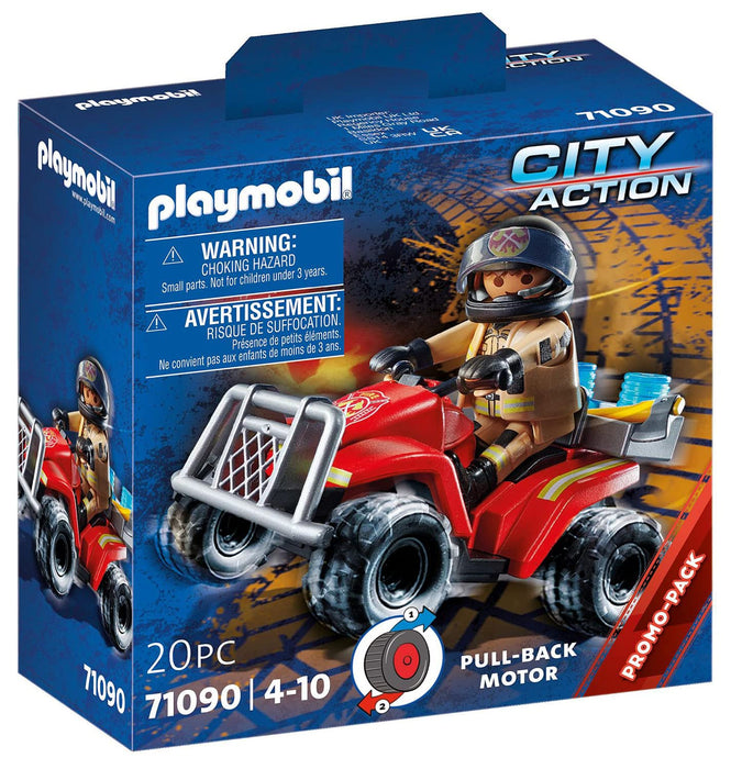 Playmobil City Action 71090 Fire Rescue Quad with Pullback Motor, Toy for Children Ages 4+, Multicoloured, One Size