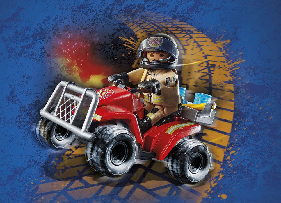 Playmobil City Action 71090 Fire Rescue Quad with Pullback Motor, Toy for Children Ages 4+, Multicoloured, One Size