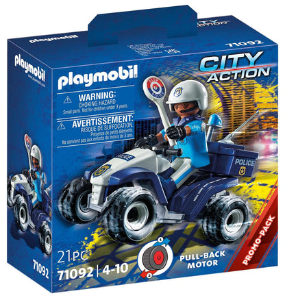 PLAYMOBIL | City Action | Polizei-Speed Quad mit Rückzugsmotor | Spielzeug für Kinder ab 4 Jahren | 71092