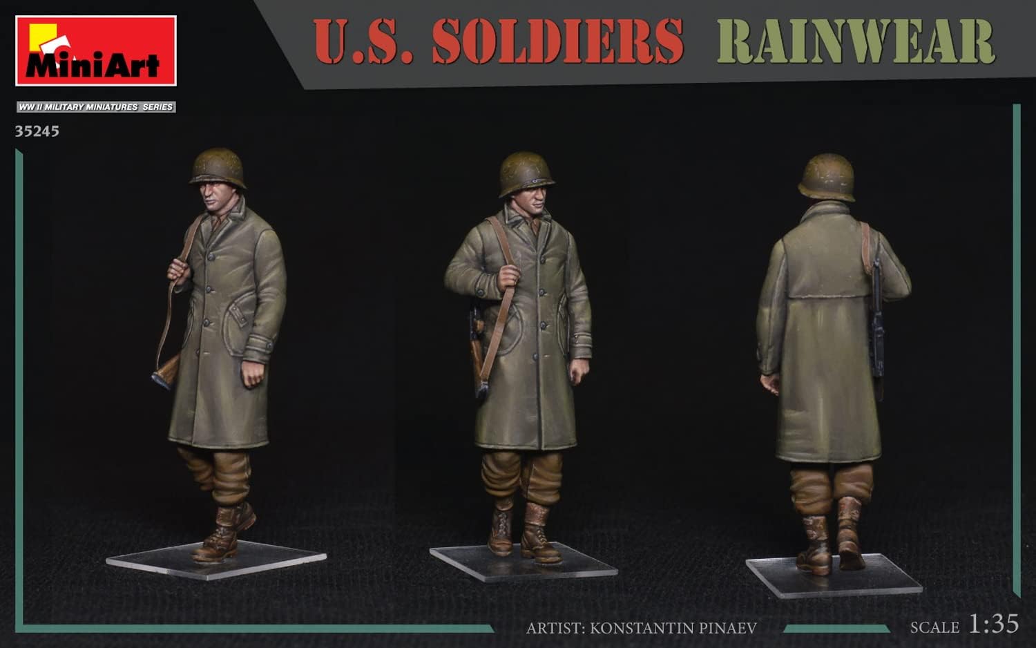 MiniArt MIN35245 1:35-US Soldiers in Rainwear, Molded Color