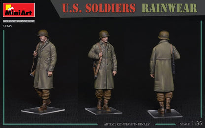 MiniArt MIN35245 1:35-US Soldiers in Rainwear, Molded Color