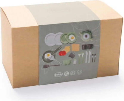Dantoy - Green Garden Breakfast Set. 29 stuks. Gemaakt in Denemarken. Vaatwasmachinebestendig. 2+ jaar.