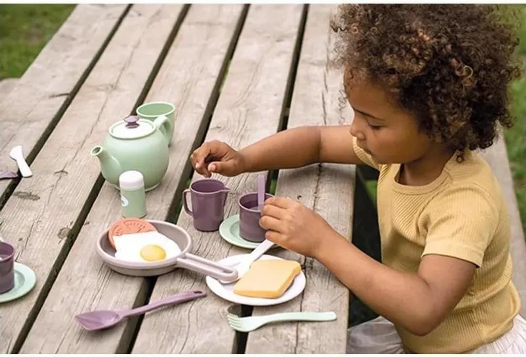 Dantoy - Green Garden Breakfast Set. 29 stuks. Gemaakt in Denemarken. Vaatwasmachinebestendig. 2+ jaar.