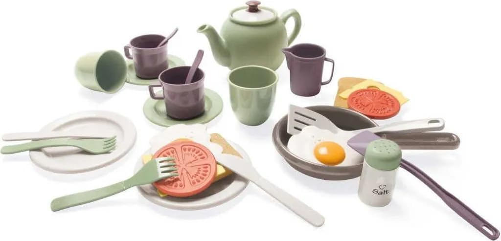 Dantoy - Green Garden Breakfast Set. 29 stuks. Gemaakt in Denemarken. Vaatwasmachinebestendig. 2+ jaar.