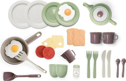 Dantoy - Green Garden Breakfast Set. 29 stuks. Gemaakt in Denemarken. Vaatwasmachinebestendig. 2+ jaar.