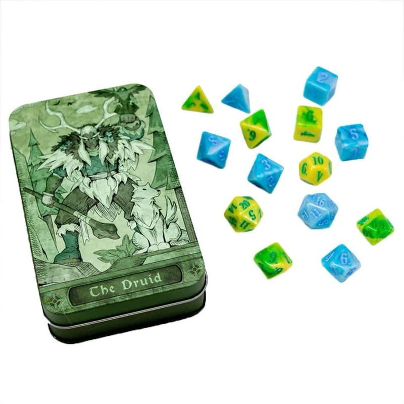 Beadle and Grimm's Druid Dice Set: Role-Playing Game Dice, Dodecahedron, Metal, Green, Blue