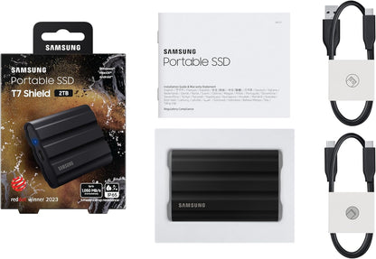Samsung T7 Shield Portable SSD 2 TB - USB 3.2 Gen.2 External SSD Black (MU-PE2T0S/EU
