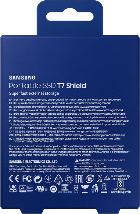 Samsung T7 Shield Portable SSD 1 TB - USB 3.2 Gen.2 External SSD Blue (MU-PE1T0R/EU