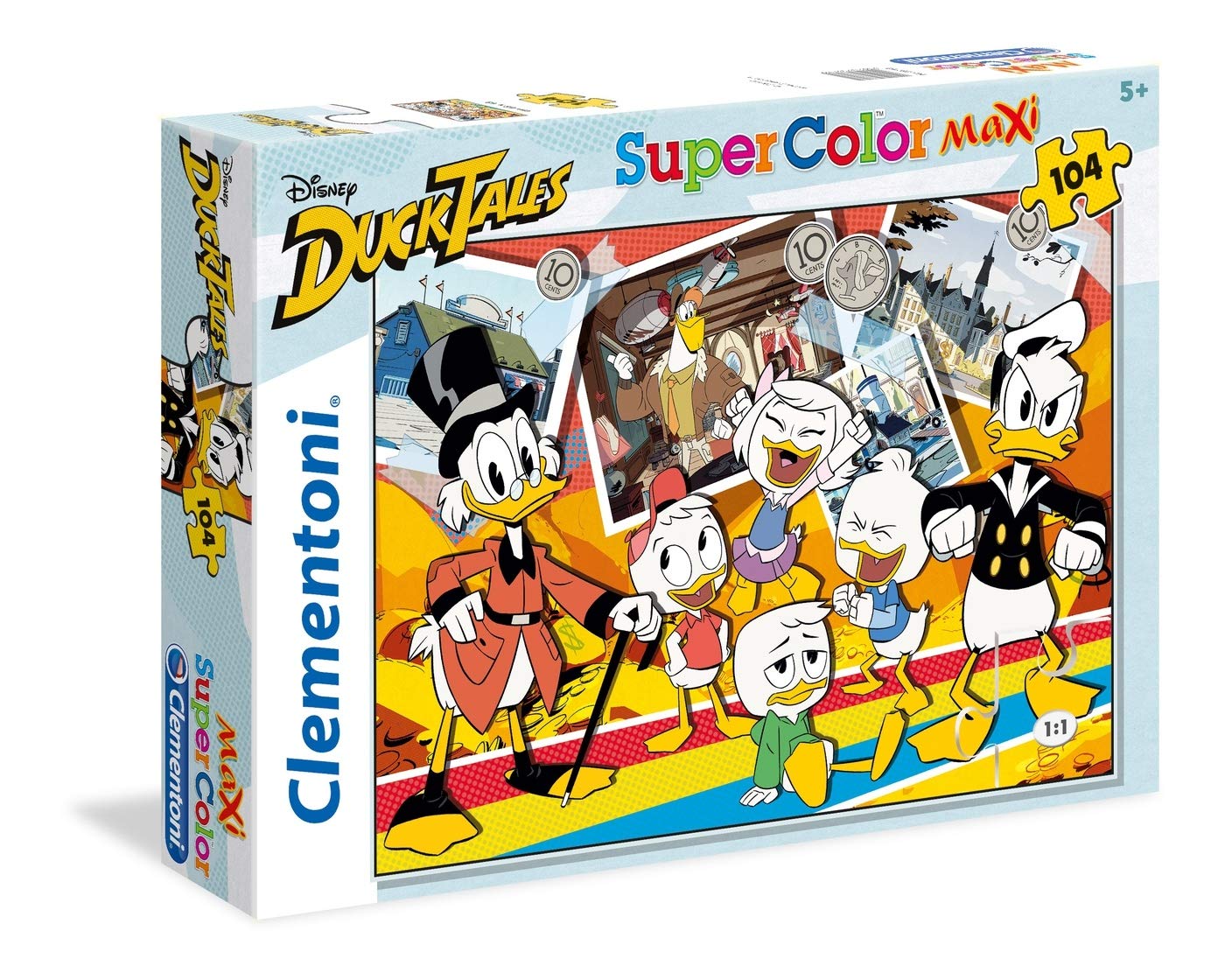 Clementoni- Disney Duck Tales Ducktales Puzzle, 104 Piezas, Multicolor (23718.0)