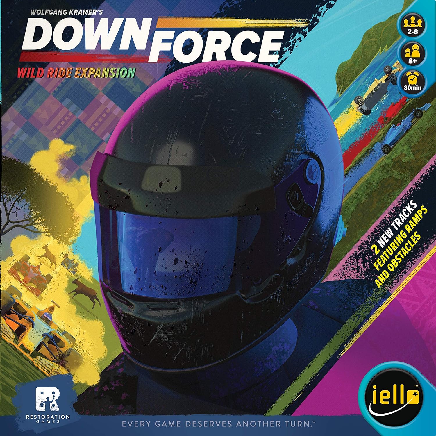 Iello, Downforce: Wild Ride Expansion, Board Game, Ages 8+, 2 to 6 Players, 30 mins Minutes Playing Time