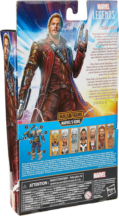 Marvel Hasbro Legends Thor: Love and Thunder 15 cm große Star-Lord Action-Figur, 2 Accessoires, 1 Build-A-Figure Element, Multi (F1409