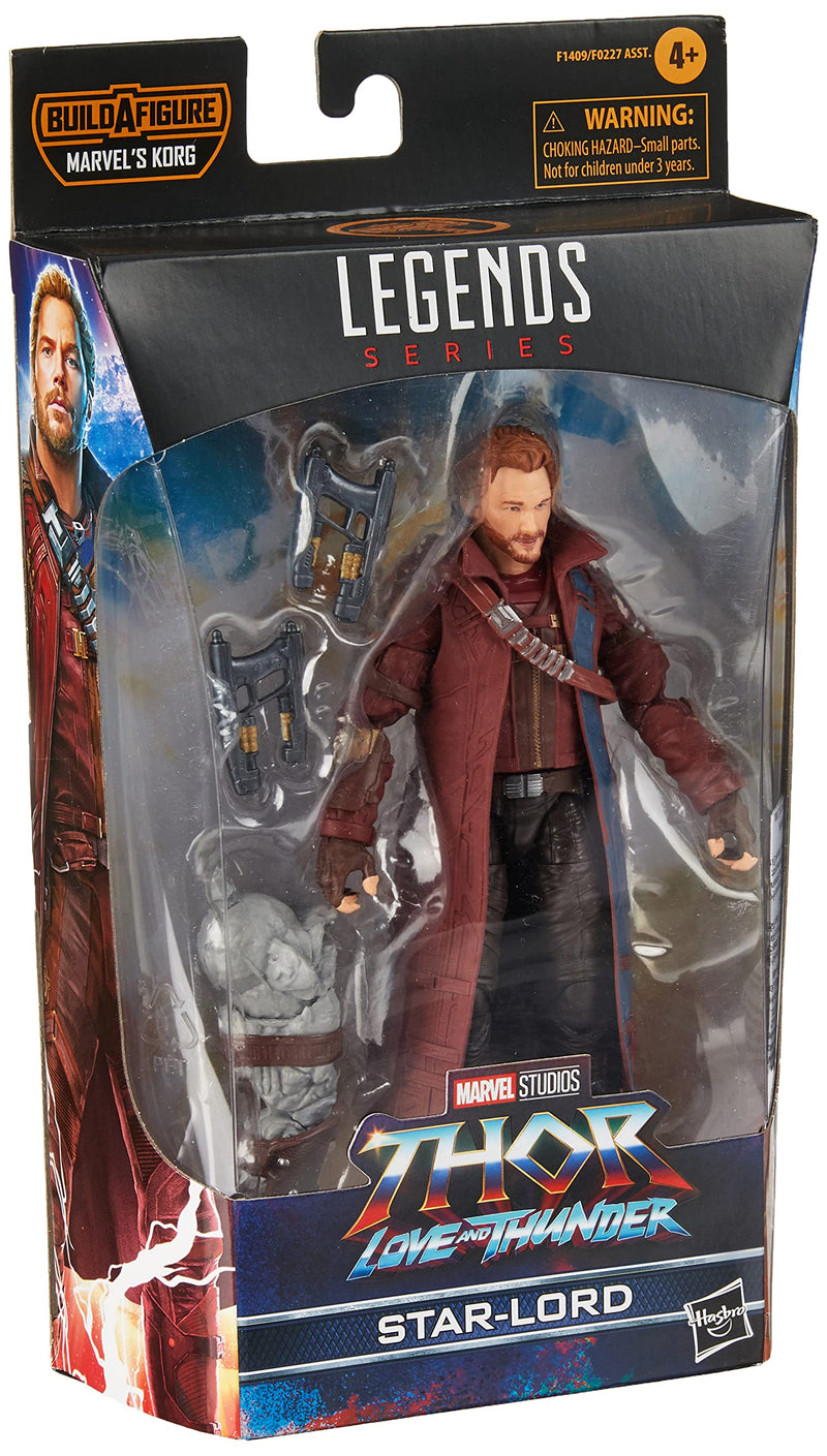 Marvel Hasbro Legends Thor: Love and Thunder 15 cm große Star-Lord Action-Figur, 2 Accessoires, 1 Build-A-Figure Element, Multi (F1409