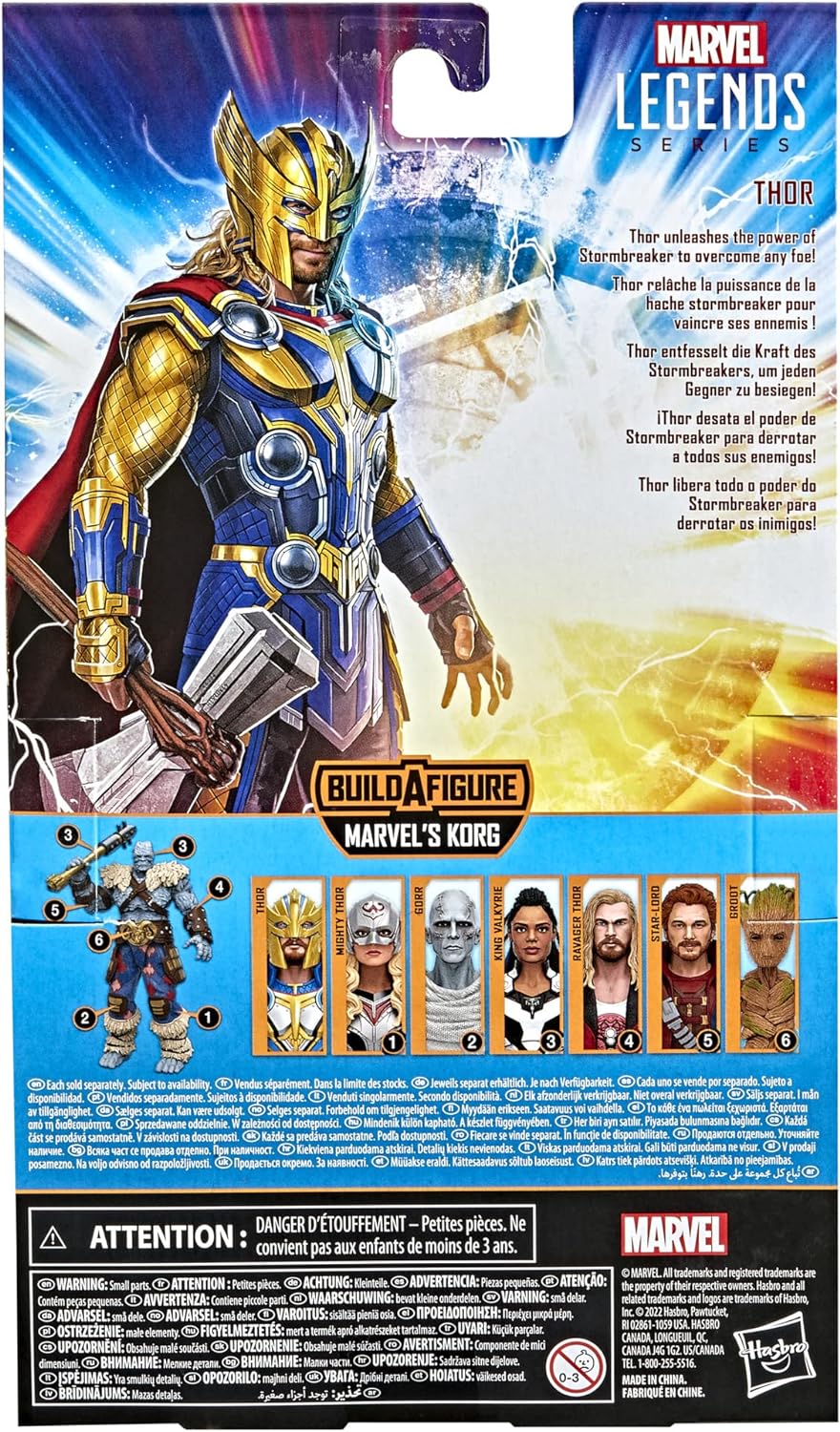 Marvel Legends Series Thor: Love and Thunder Thor Action Figure 6-inch Collectible Toy, 3 Accessories