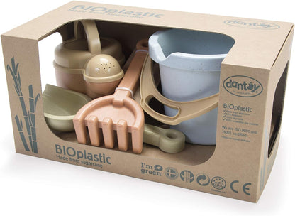 Dantoy Bio-Toy Bucket and Spade 4 Piece Playset, Eco-Conscious Toys made from Sugarcane