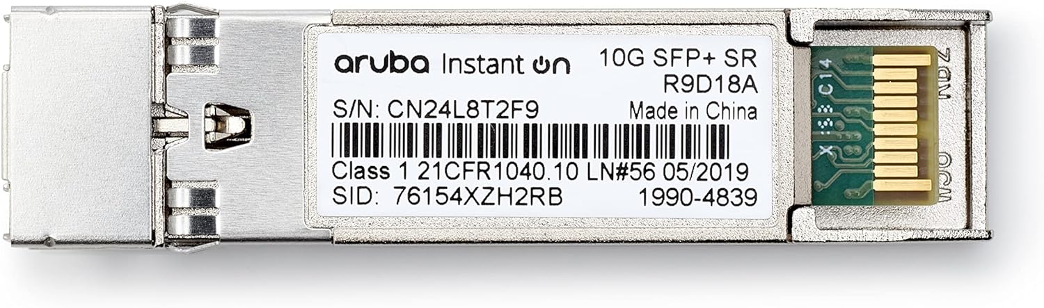 HPE Networking Instant On 10G SFP+ LC SR Transceiver for Connections Up to 300 Meters (R9D18A